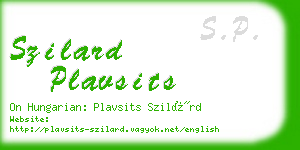 szilard plavsits business card